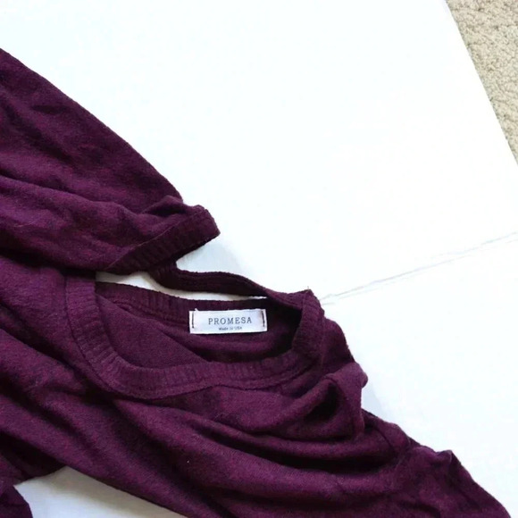 Promesa  Purple Cross Back Long Sleeved Shirt - Picture 3 of 7